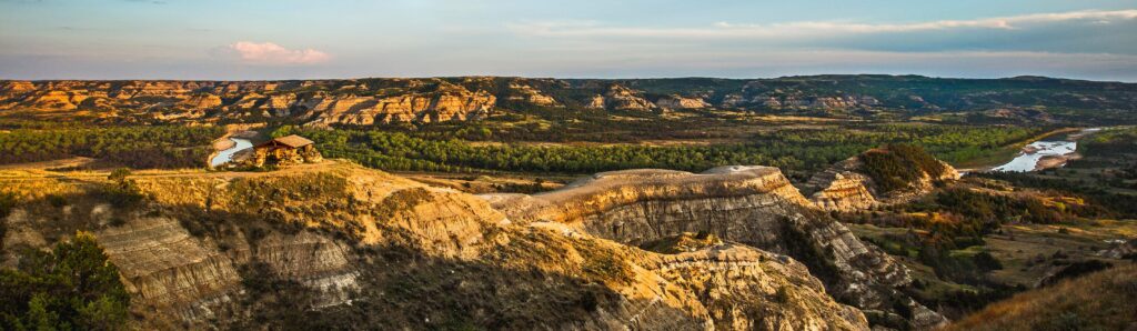 Landscape view of the Theodore Roosevelt National Park