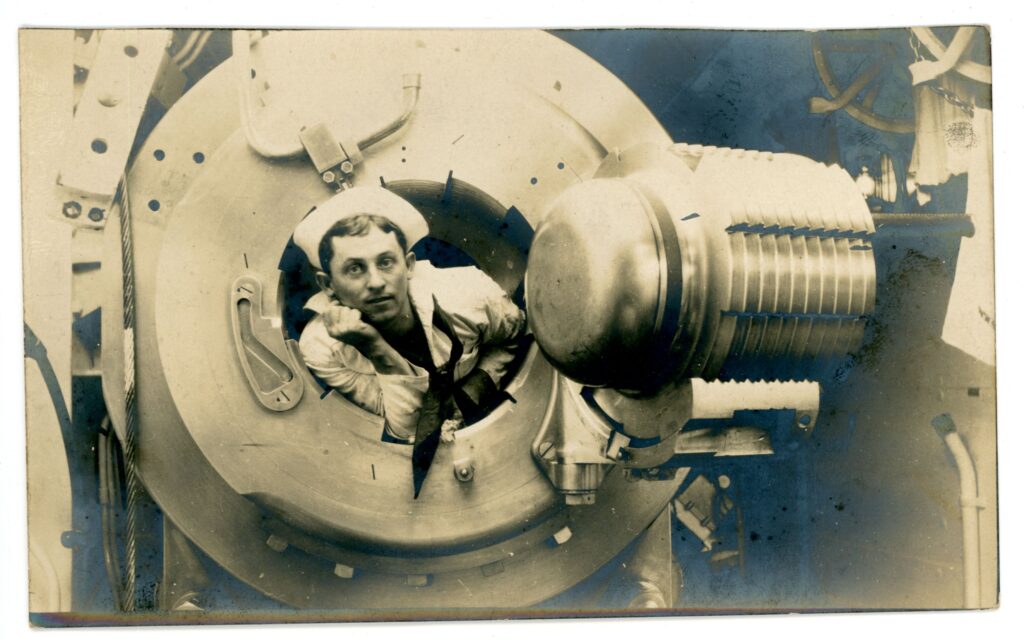 Sailor inside of a machine